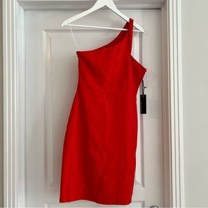 LULUs red one shoulder dress - with tags never worn